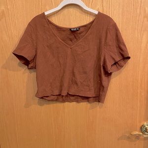 Shein Maple Brown Crop Top